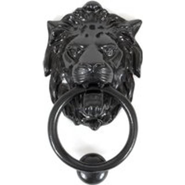 From The Anvil Black Lion Head Door Knocker, Black