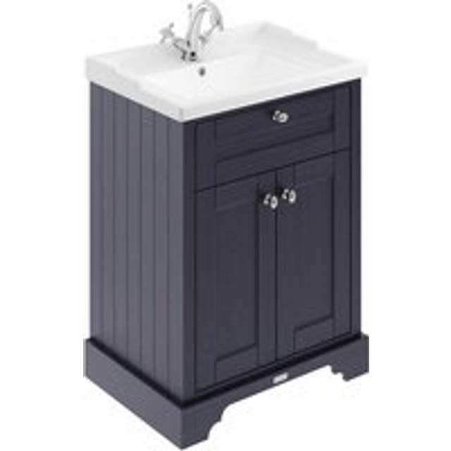 Old London Floor Standing 2 Door Vanity Unit With 1 Tap Hole Ceramic Basin 600Mm - Twilight Blue