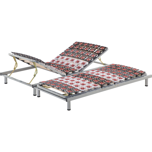 Set of 2 Manually Adjustable Bed Frames STAR 180 x 200 cm (EU Super King) Light Grey