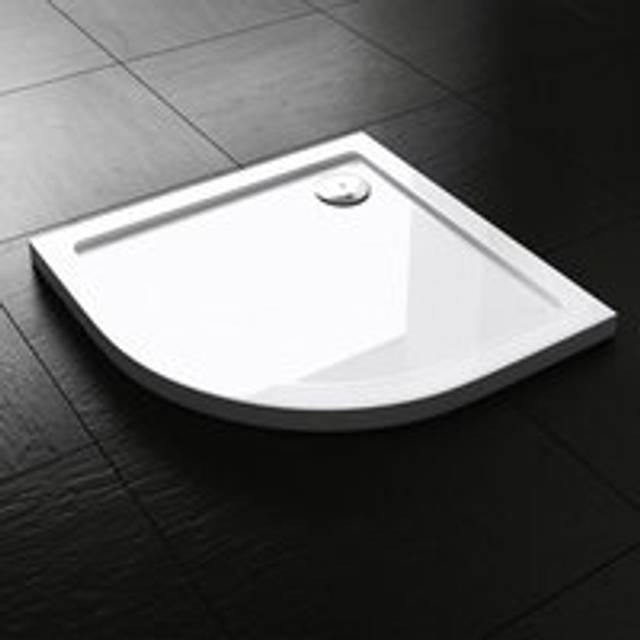 Durovin Bathrooms Acrylic Shower Tray Glossy White Finish - Quadrant - 800 x 800mm