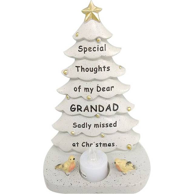 Grandad Christmas Tree With Flickering Tea Light Ornament Memorial