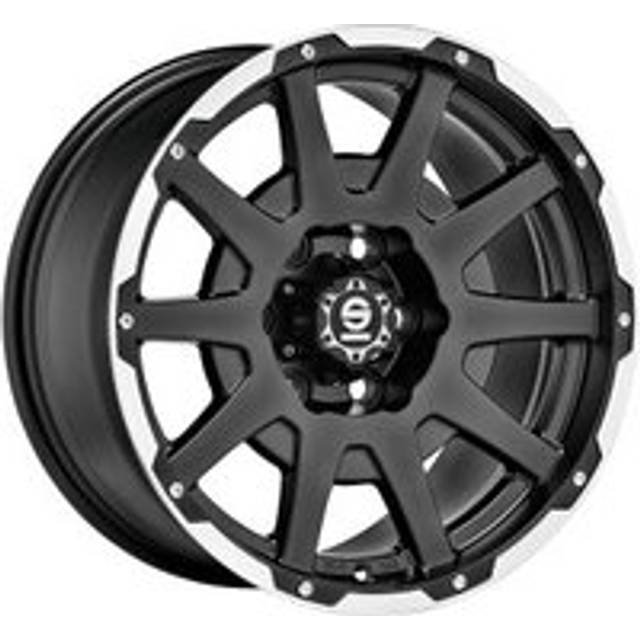 Sparco Wheels Dakar Alloy Wheels In Matt Black With Polished Lip And Rivets Set Of 4 - 18x8.5 Inch ET0 5x120 PCD, Black