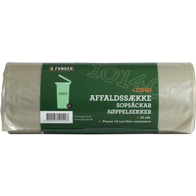 Container affaldssække, til 140 liter container, klar plast, 10 stk. - Standard kv