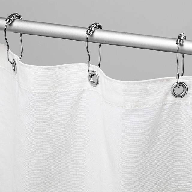 Bean Products Cotton Shower Curtain White  70 x 74  All Natural Materials Works with Tub  Bath and Stall Showers