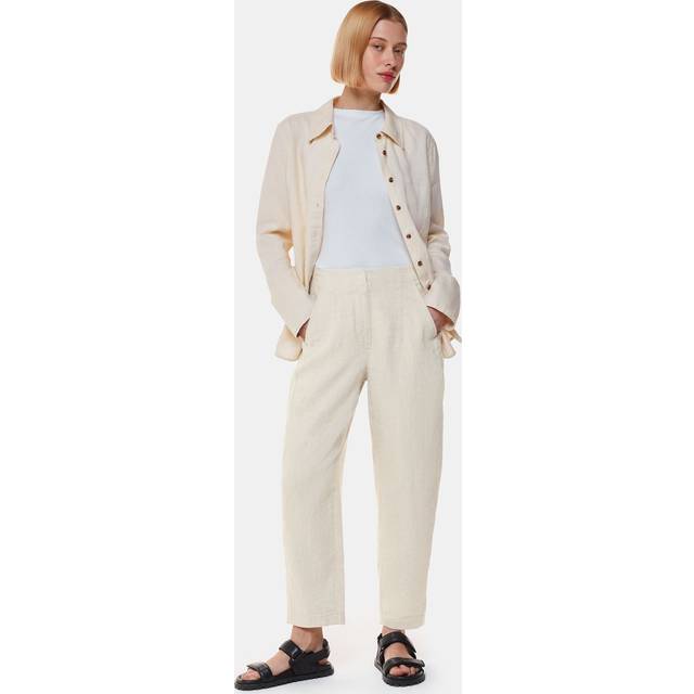 Whistles Linen Barrel Leg Trousers