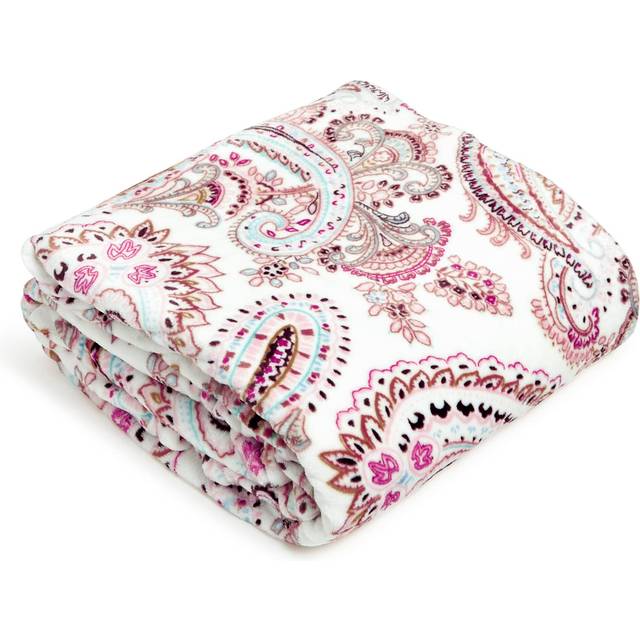 Vera Bradley Womens  Oversized Fleece Plush Throw Blanket  Sand Paisley  TwinTwin XL