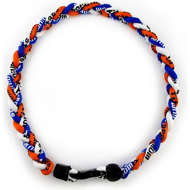 MapofBeauty 18 Sport Style Three Colors Fashion Three Braided Rope Tornado Necklace Royal Blue/Orange/White