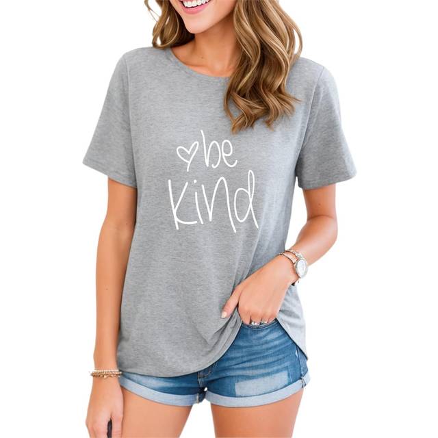 Be Kind T Shirts Women Cute Graphic Blessed Shirt Funny Inspirational Teacher Fall Tees Tops (XL, Grey01)