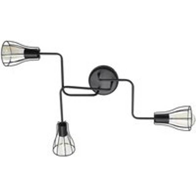 Helam Lighting - Helam Tube Multi Arm Semi Flush Ceiling Light Black 82cm