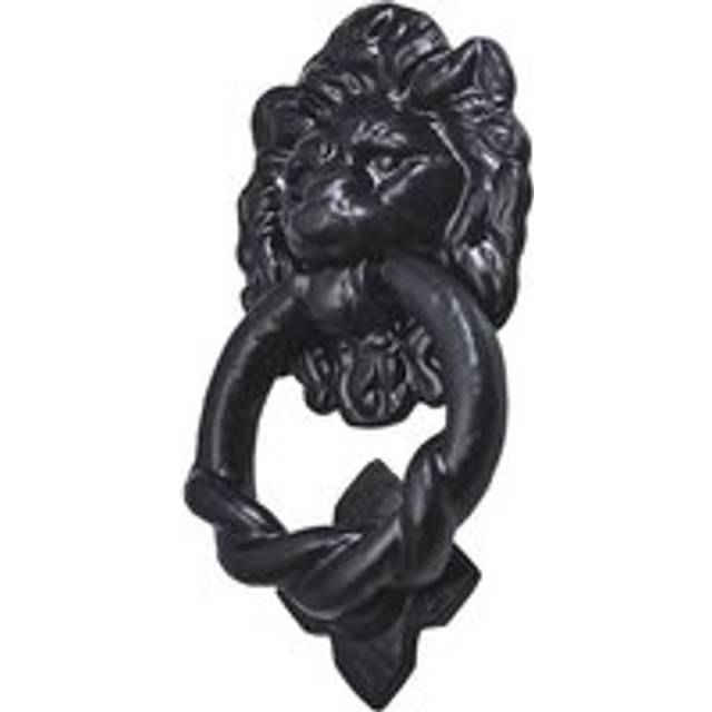 Old Hill Ironworks Door Knocker 90mm Lion Head in Black Stainless Steel