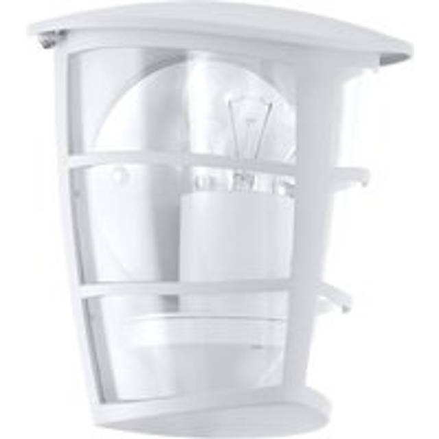 IP44 Outdoor Wall Light White & Glass Lantern 1 x 60W E27 Bulb Porch Lamp