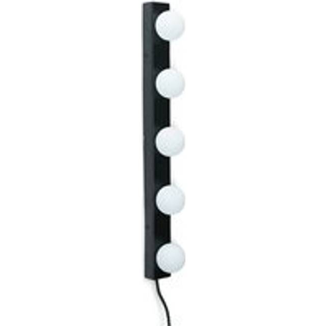 Valuelights - Plug in Matt Black Hollywood Make Up Dressing Table Vanity Wall Light Glass Globe Lamp Shade - Bulbs Included