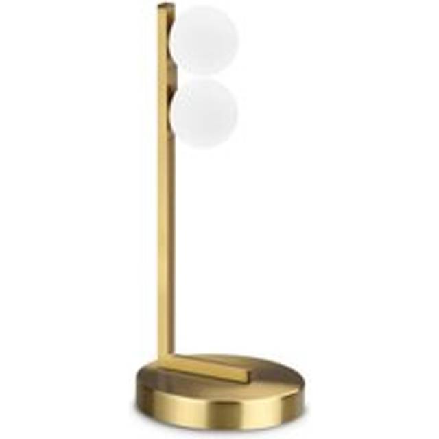 Ideal Lux - Ping Pong 2 Light Globe Table Lamp Brass 500Lm 3000K