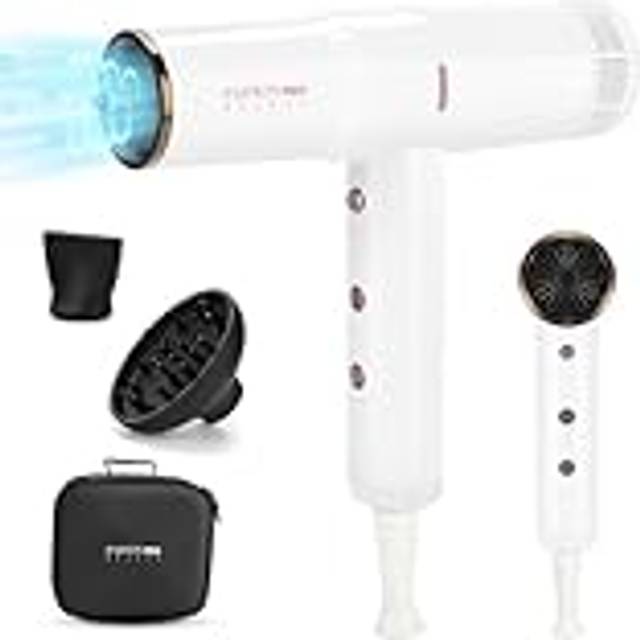 Hair dryer, professional salon fast drying ionic diffuser hairdryer for women an