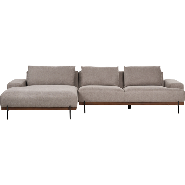 Beliani Right Hand Corner Fabric Sofa Light Brown Mariferd, Brown