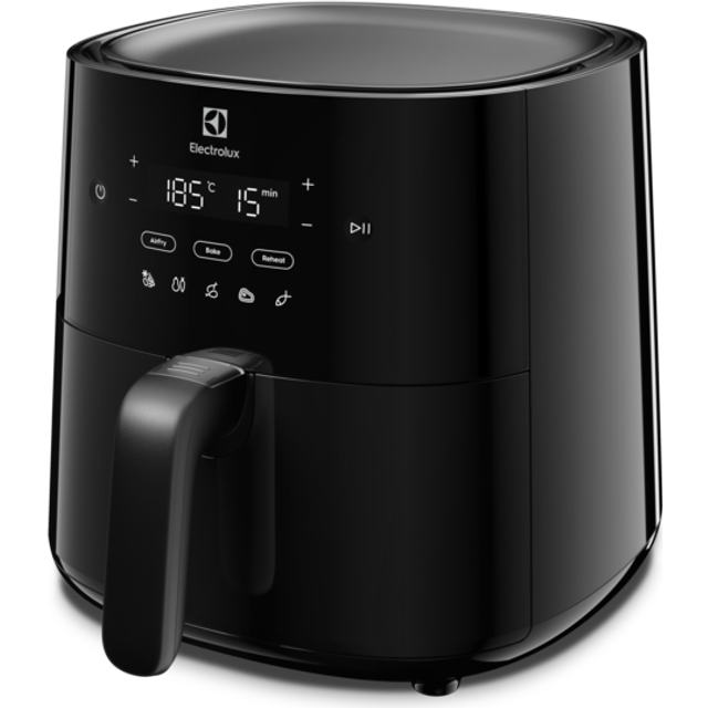 Electrolux Serie 600 Air Fryer EAF3B, Stek, grilla eller baka, Laga nyttigare friterad mat, Kompakt design, Non-stick-yta, Tål maskindisk, 3,3 Liter, (274hx284bx327.5d mm), 1350 W, Svart