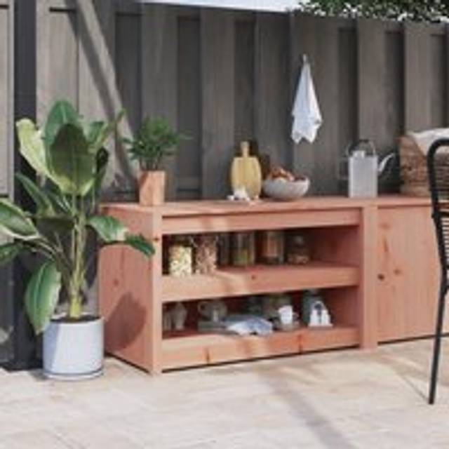 Outdoor Kitchen Cabinet 106x55x64 cm Solid Wood Douglas - Brown - One Size