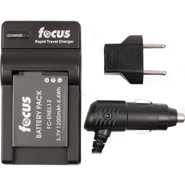 Sakar Focus Replacement Rechargeable Lithium-Ion Battery and Charger for Nikon EN-EL12 in Black