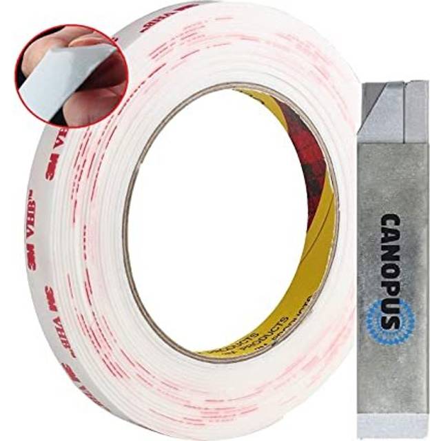 3M Double Sided Tape Heavy Duty, 3M VHB Tape White 1,1mm Thickness (10mm x 3m) Waterproof Acrylic Foam Mounting Tape, Ideal for LED Strip Lights, 3M