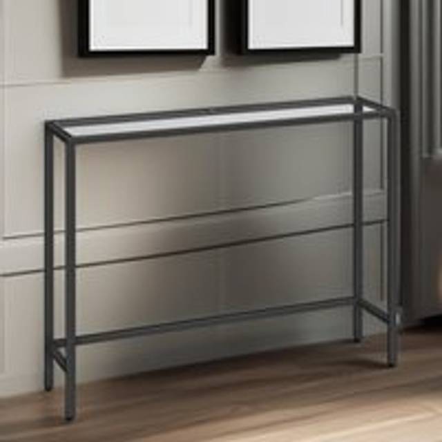 Black Metal Hallway Console Table - One Size