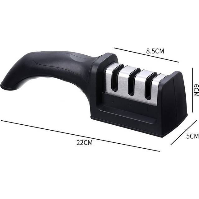 (a-Black M) 3 Stage Knife Sharpener Household Quick Sharpener Whetstone Stick Sharpening Manual Kitchen Knife Sharpening Tool For all Knives