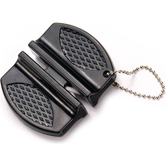 (a-Black) 2 Stage Portable Knife Sharpener, Tungsten and Ceramic Blades