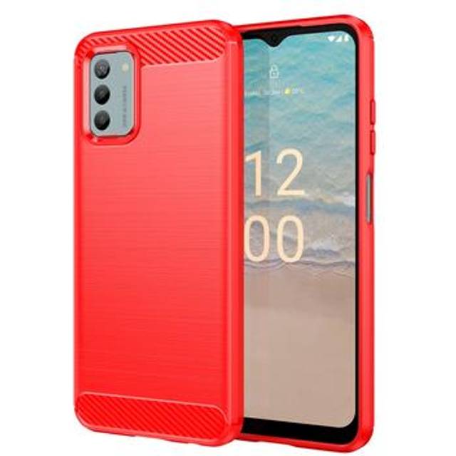 Nokia G22 Borstat TPU Skal - Kolfiber - Röd