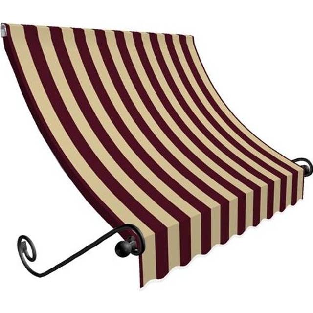 Awntech ECH1836-US-3BT 3.38 ft. Charleston Window & Entry Awning, Burgundy & Tan - 18 x 36 in.