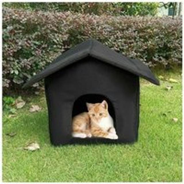 Outdoor Weatherproof Cat House, Indoor Dog House, Foldable Weatherproof Cat Tent, Warm Oxford Cloth for Winter, m - Alwaysh