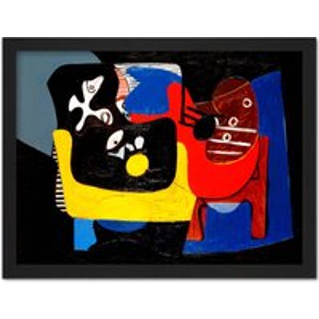 Wall Art Print Gorky Still Life Abstract Expressionist Painting Large Framed Wall Décor Art - Brown - W18 inch x H24 inch