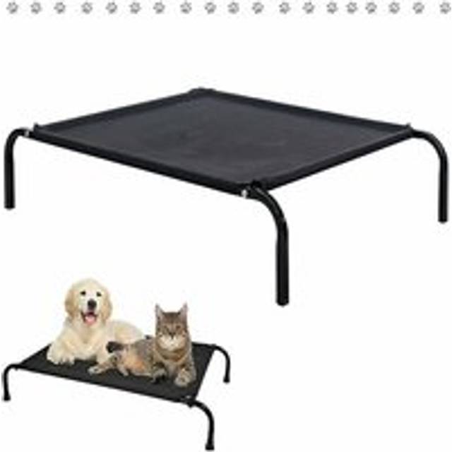 Elevated Dog Bed, Outdoor Metal Frame Raised Dog Cots Beds with No-Slip Feet & Breathable Mesh, Lightweight & Portable Indoor Outdoor Pet Beds