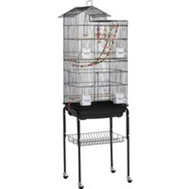 Yaheetech - Parrot Cage Rolling Metal Bird Cage, Black