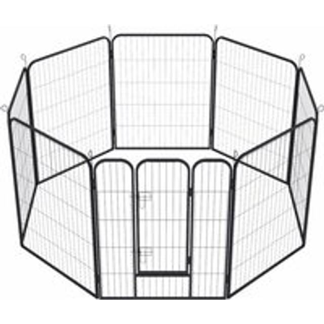 Green Bay - Dog Playpen 8 Panel Foldable Cat Puppy Exercise Pen Heavy-Duty Pet Fence 60cm h x 80cm w