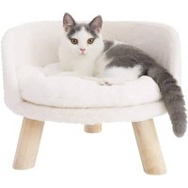 BingoPaw Cat Sofa Chair Bed: Elevated Nordic Pet Stool Bed with Removable Waterproof Mat,40cm