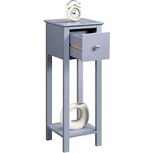Minimalist Slim Bedside Table End Table, Gray - Yaheetech