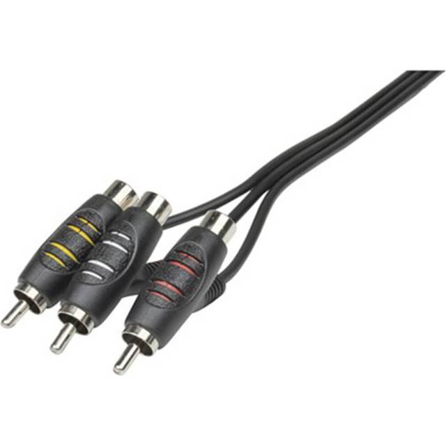 3 rca piggyback plugs to 3 rca plugs audio visual cable 1.5m single source