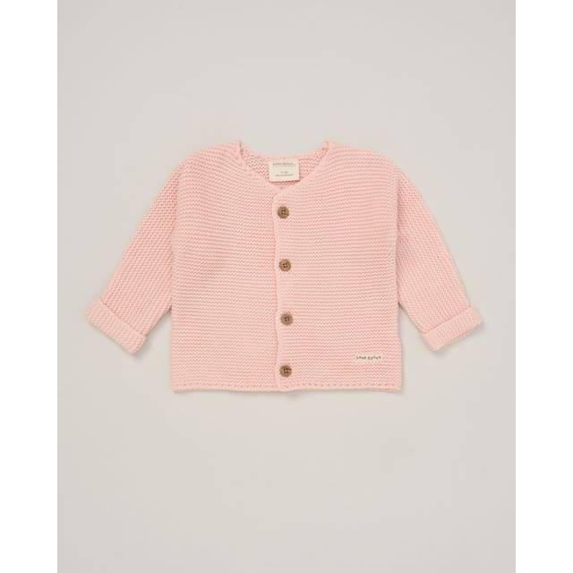 Homegrown Girls Organic Cotton Knitted Cardigan - Pink - Size 3-6M