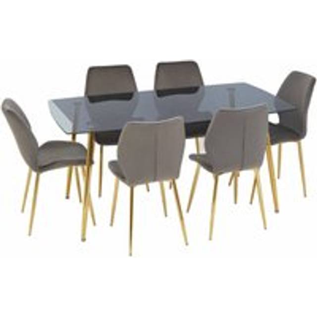 Contemporary Grey Rectangular Dining Set, Space Saving Design Dining Set, Durable Small Dining Set For House - One Size