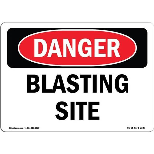SignMission OS-DS-A-1014-L-2330 10 x 14 in. OSHA Danger Sign - Blasting Site