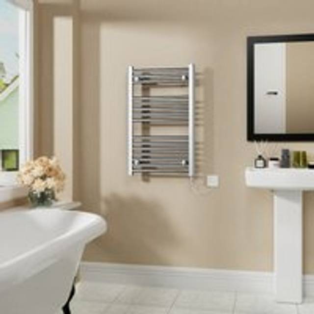 Warmehaus - Electric Bathroom Radiator Straight Chrome 800x500mm 400W