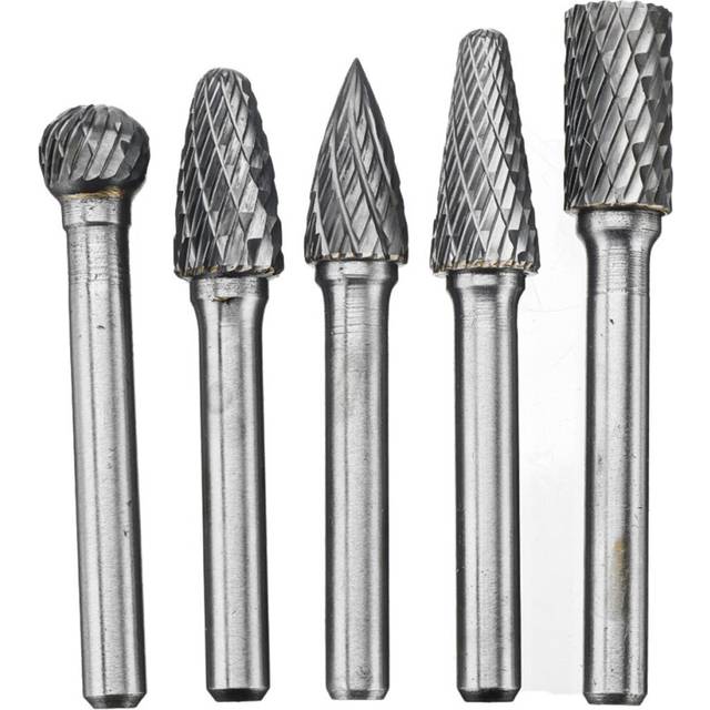 Drillpro RB29 5pcs 6mm Shank Tungsten Carbide Burr Rotary Cutter file Set Engraving Tool