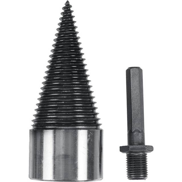 (C:ÂHexagonÂHandle) 32mm Firewood Splitter Machine Drill Bit Wood Cone Punch Driver Square Round Hex Shank Drill Bit Split Drilling wood working Too