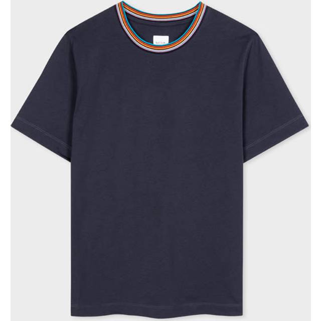 Paul Smith Women's Navy Cotton 'Signature Stripe' T-Shirt Blue