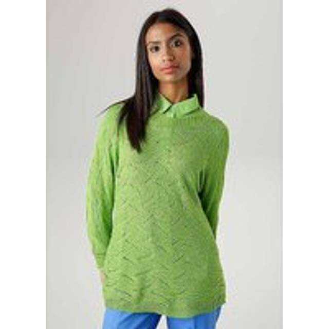 Aniston Back Cut-Out Knitted Sweater - Green