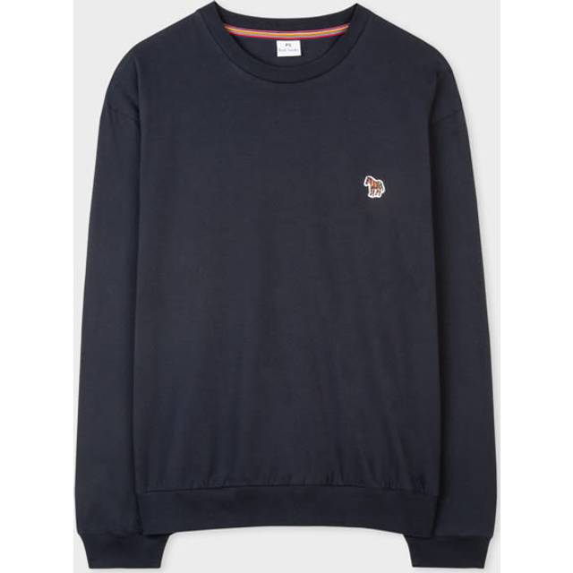PS Paul Smith Women's Navy Organic Cotton Zebra Logo Long-Sleeve T-Shirt Blue - XS