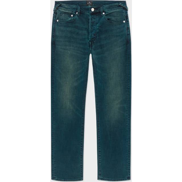 PS Paul Smith Standard-Fit 'Crosshatch Stretch' Blue Over-Dye Jeans - 29-R