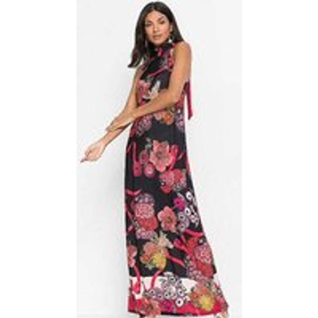 bonprix Halterneck Dress - Black Multi