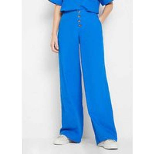 bonprix Linen Blend Palazzo Pants - Azure