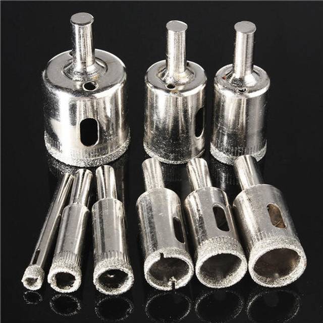 10pcs Diamond Hole Saw Drill Bit Set 6mm-30mm Tile Ceramic Glass Porcelain Marble Cutter