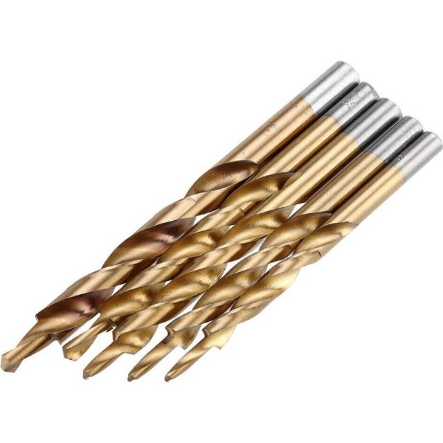 5Pcs Titanium Coating Twist Step Drill Bits for Manual Pocket Hole Jig Master System Tool